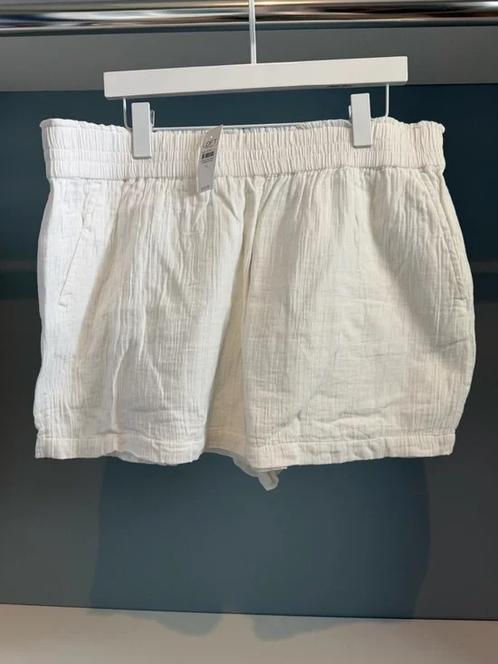 NWT Loft Outlet white lined shorts. XL. Gauze styling. Lightweight. Brand new! - Picture 3 of 12